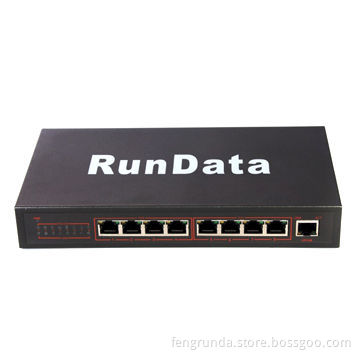 9-port Fast Ethernet Switch with 8-port PoE and 1-port Gigabit Uplink